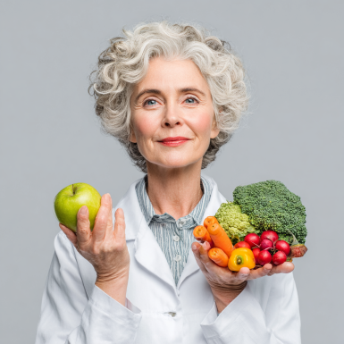 Specialist în nutriție consultând un senior